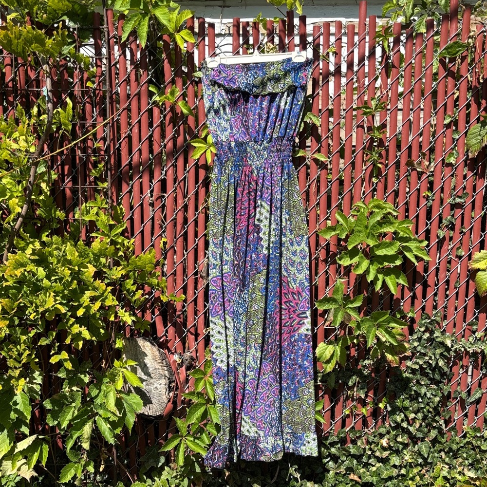 Vibrant Strapless Maxi Dress